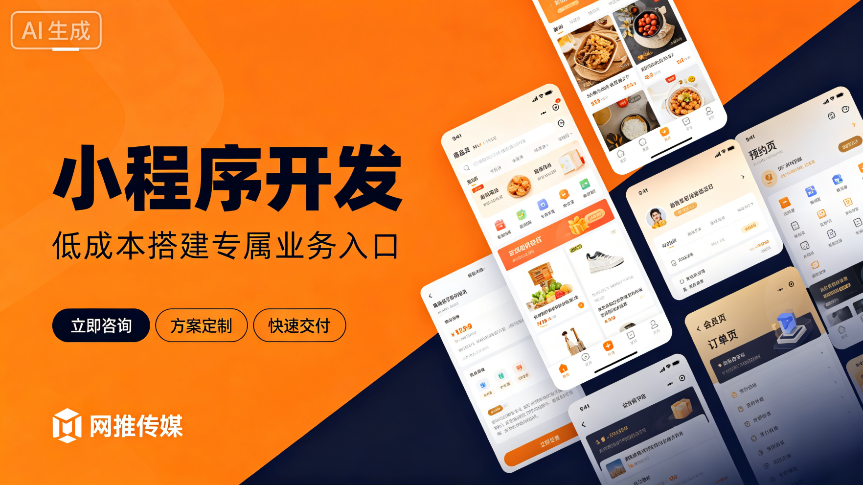 小程序开发界面示例 - 展示后台数据面板与前端用户界面